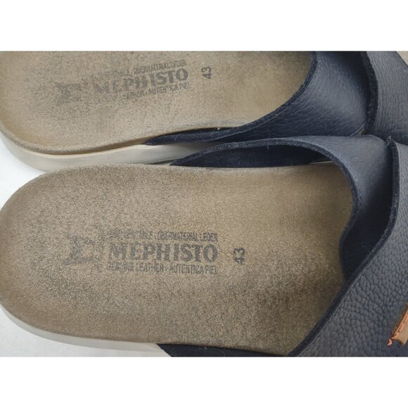 MEPHISTO Conrad Mens Size EU 43 US 1 1 Blue Leather Slide Flat Sandals main image 6